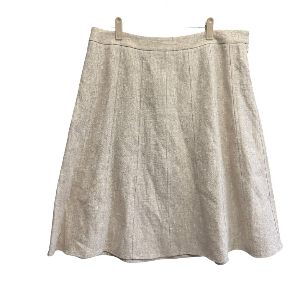 NWT Dana Buchman 100% Linen Straight & Pencil Skirt Women's 12 Beige Modern